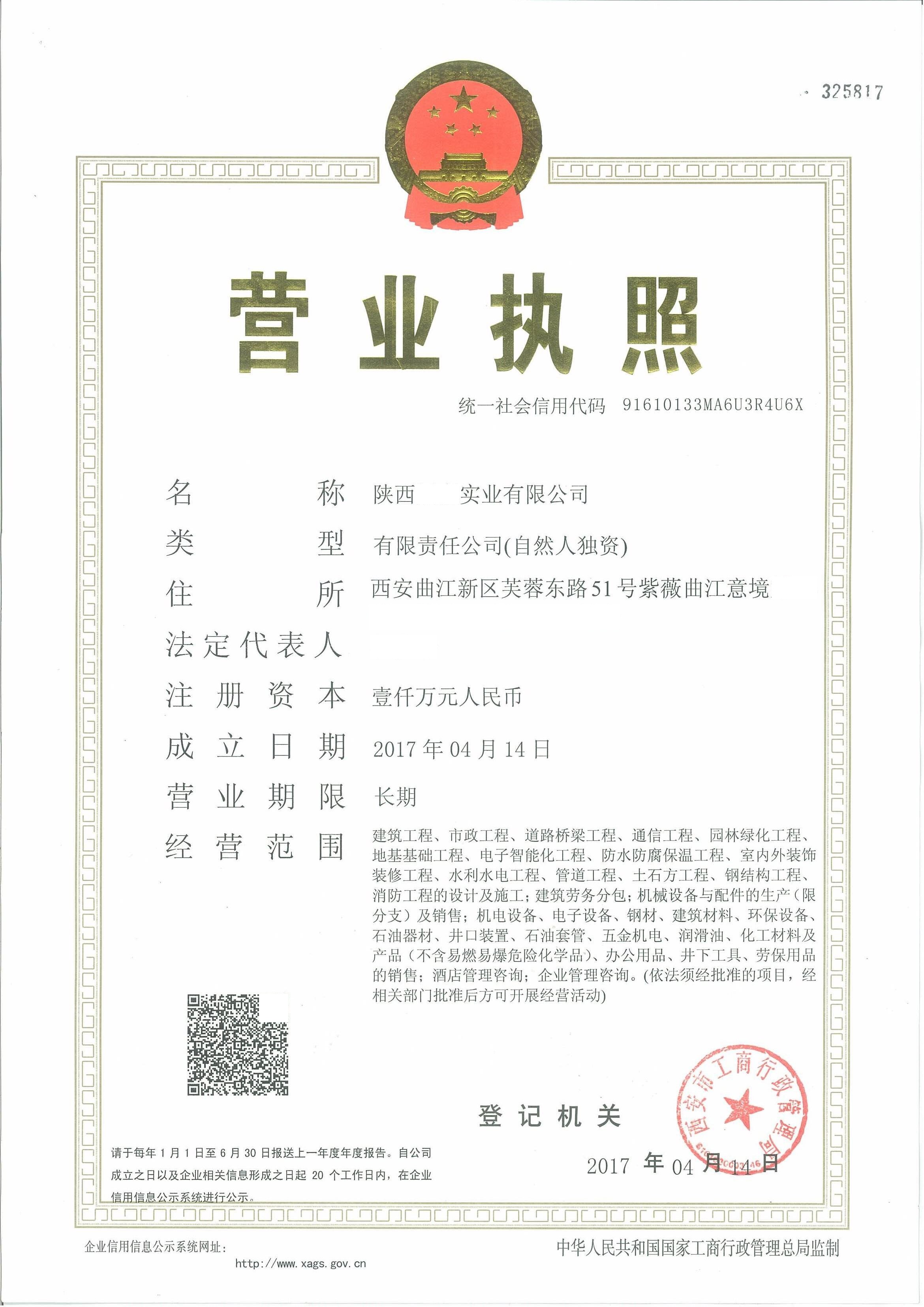西安执照代办-执照缩印.jpg